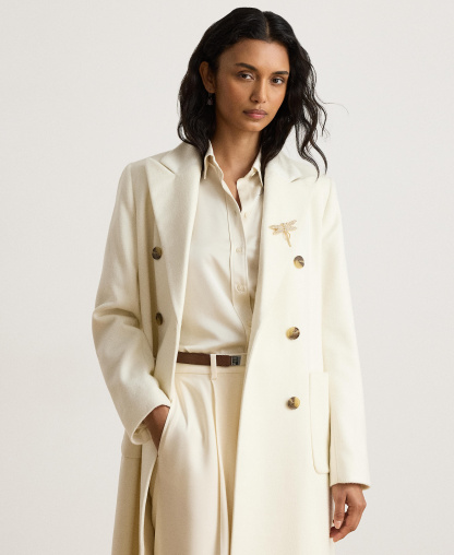 Lauren Ralph Lauren Women's Maxi Wool-Blend Coat - Moda Cream