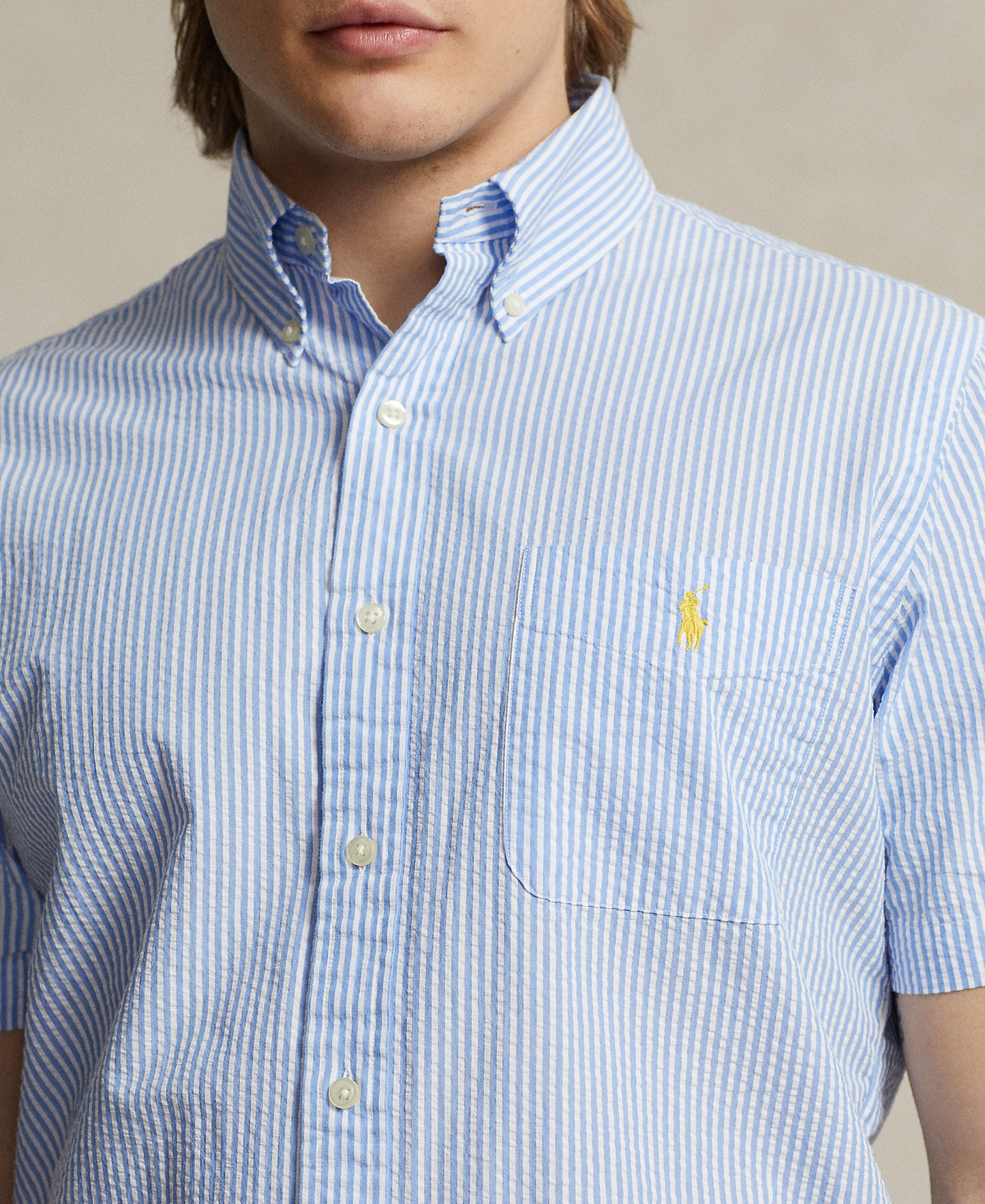Polo Ralph Lauren Men's RL Prepster Classic-Fit Seersucker Shirt - Blue/White