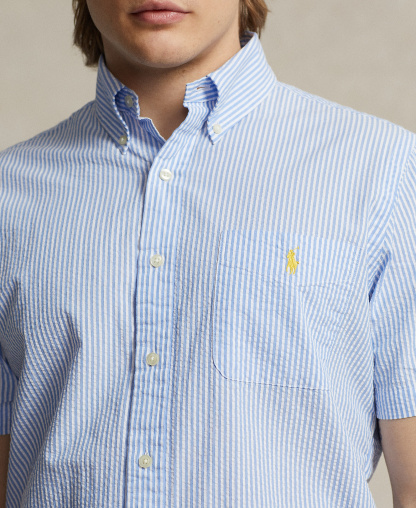 Polo Ralph Lauren Men's RL Prepster Classic-Fit Seersucker Shirt - Blue/White