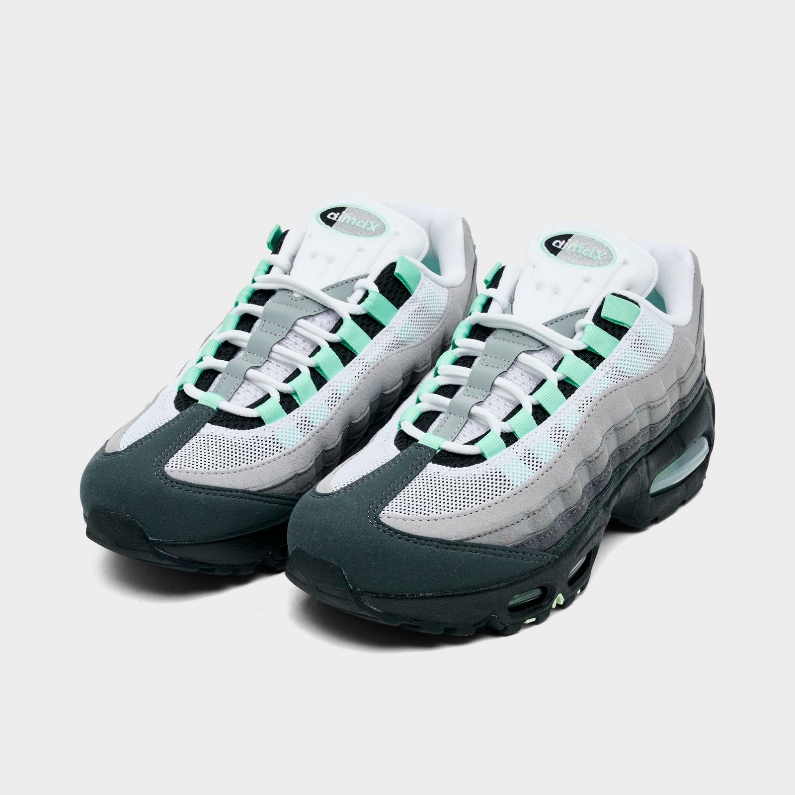 Women's Nike Air Max 95 Big Bubble Casual Shoes - Black/White/Medium Grey/Fresh Mint