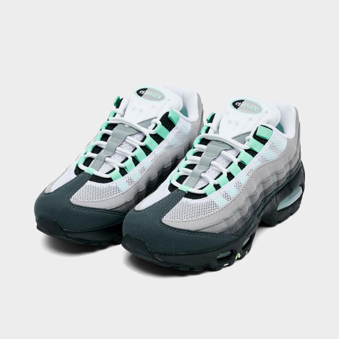 Women's Nike Air Max 95 Big Bubble Casual Shoes - Black/White/Medium Grey/Fresh Mint