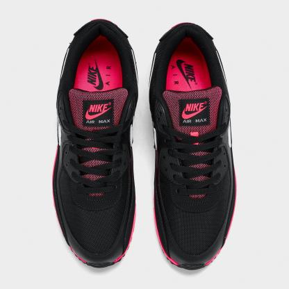 Men's Nithtke Air Max 90 Casual Shoes - Part 1 - Black/Racer Pink/White - Top view