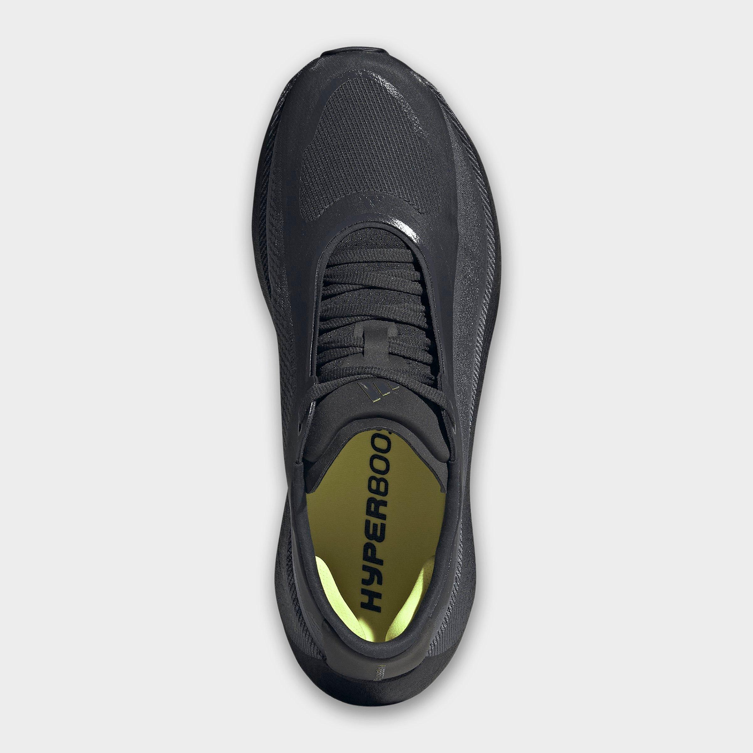 Men's adidas Hyperboost Edge Running Shoes - Part 2 - Carbon/Hi-Res Yellow/Grey - Top view