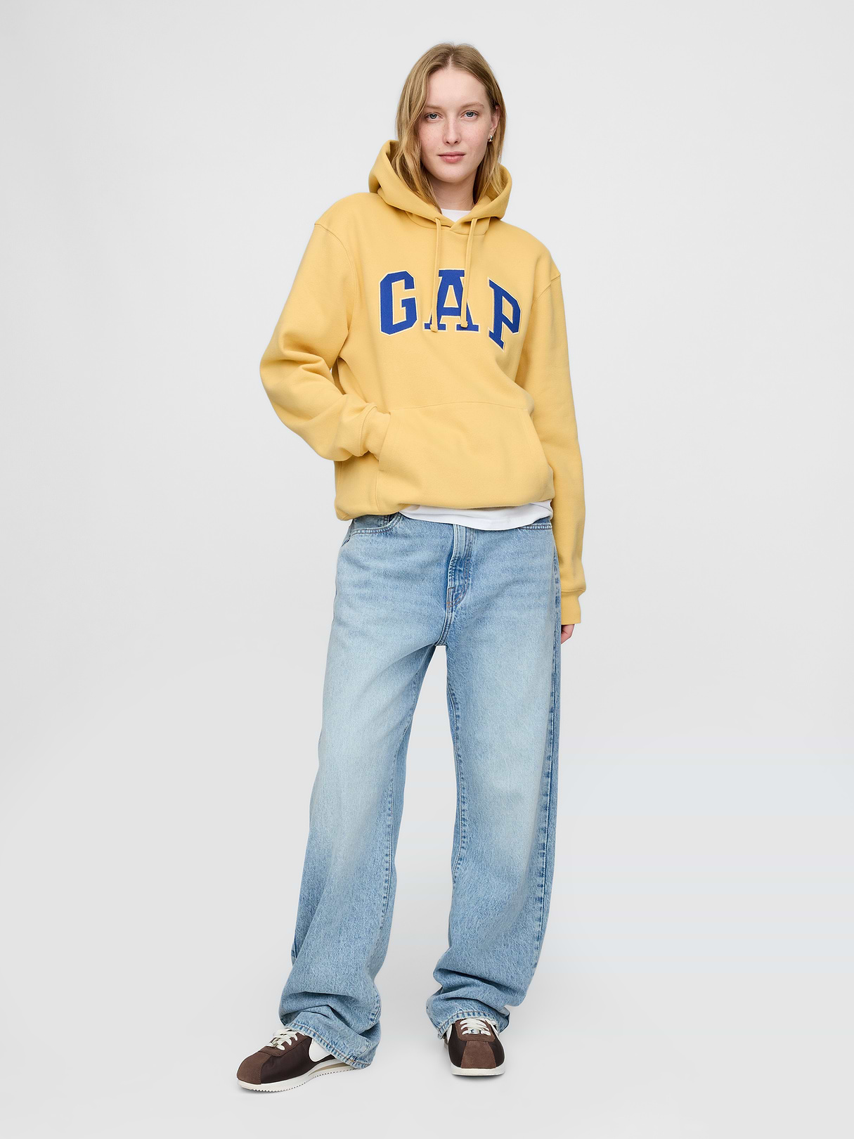 Adult VintageSoft Arch Logo Hoodie - French almond