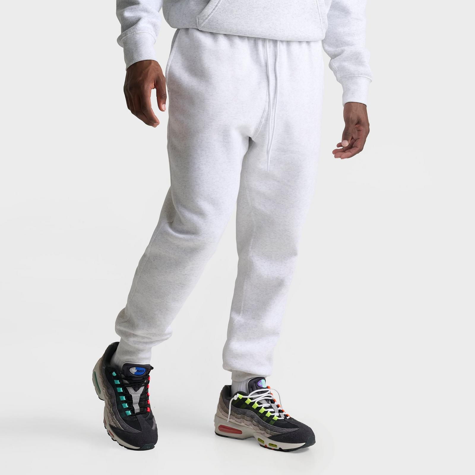 Men's Nike Club Fleece Premium Jogger Pants - Birch Heather/White