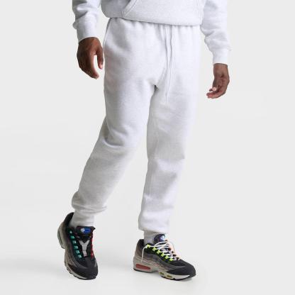 Men's Nike Club Fleece Premium Jogger Pants - Birch Heather/White