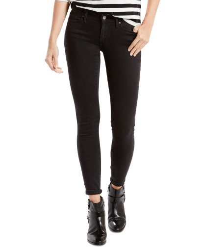 Levi's Women's 711 Mid-Rise Stretch Skinny Jeans - Soft Black