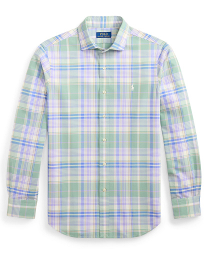 Polo Ralph Lauren Men's Classic-Fit Plaid Brushed Oxford Shirt - Faded Mint Lavender Multi