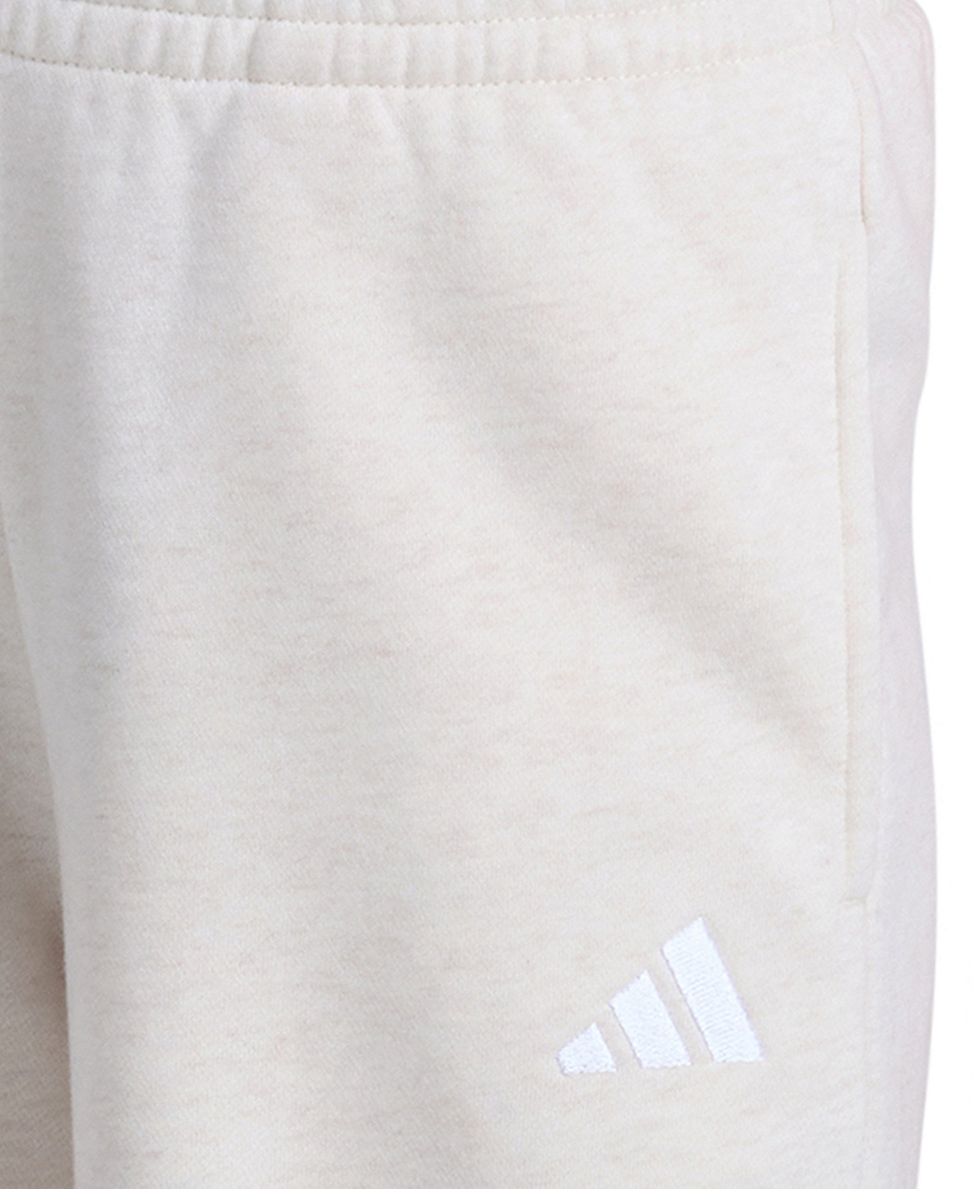 adidas Girls' 7-16 Elastic Waistband Wide Leg Heather Pants - Oatmeal Heather