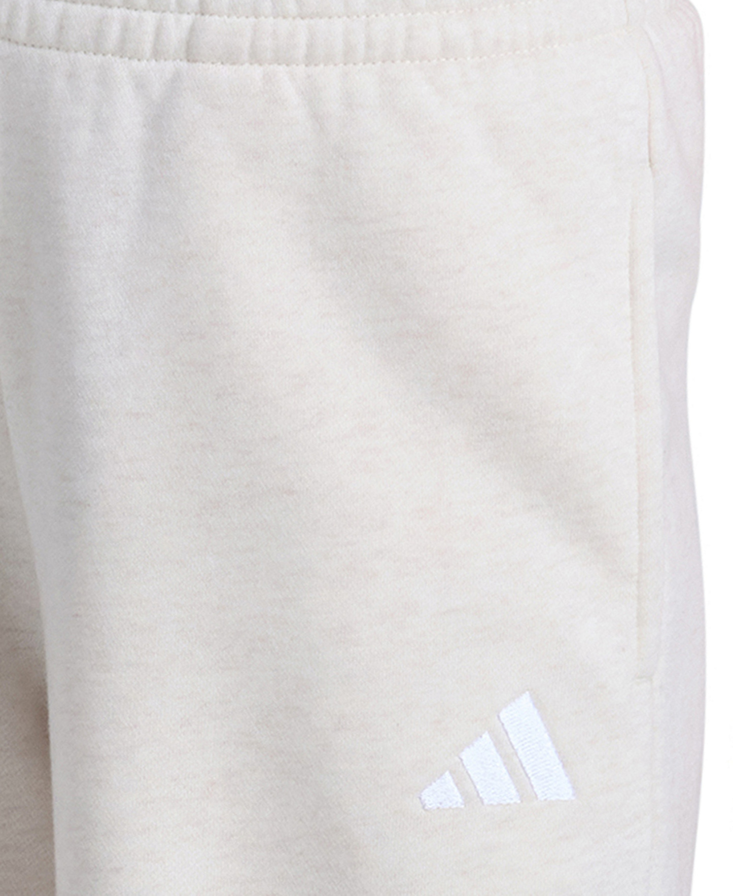 adidas Girls' 7-16 Elastic Waistband Wide Leg Heather Pants - Oatmeal Heather
