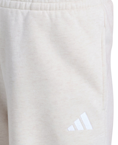 adidas Girls' 7-16 Elastic Waistband Wide Leg Heather Pants - Oatmeal Heather