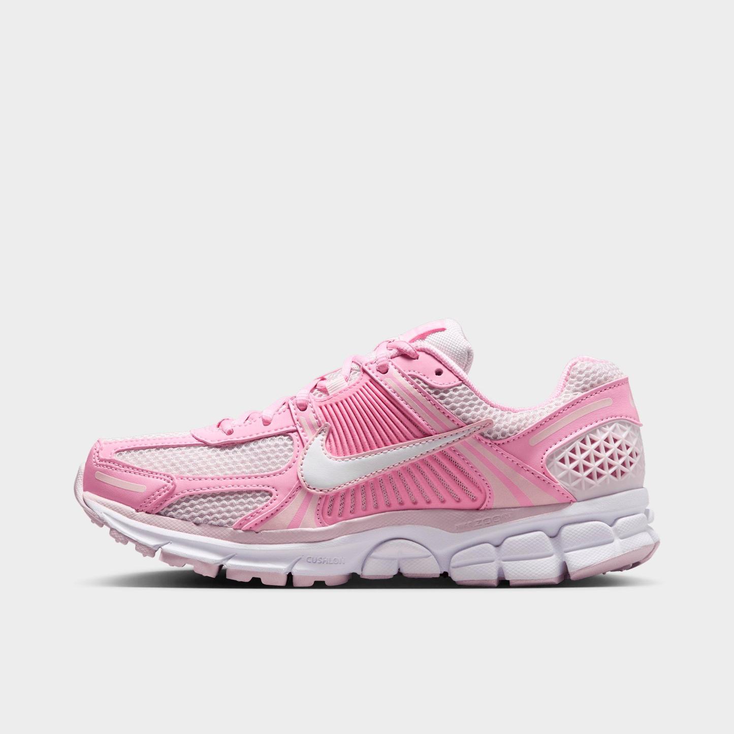 Women's Nithtke Zoom Vomero 5 Casual Shoes - Part 2 - Pink Rise/Bleached Lilac/Pink Foam/White - Left shoe facing left. Outside of the shoe.