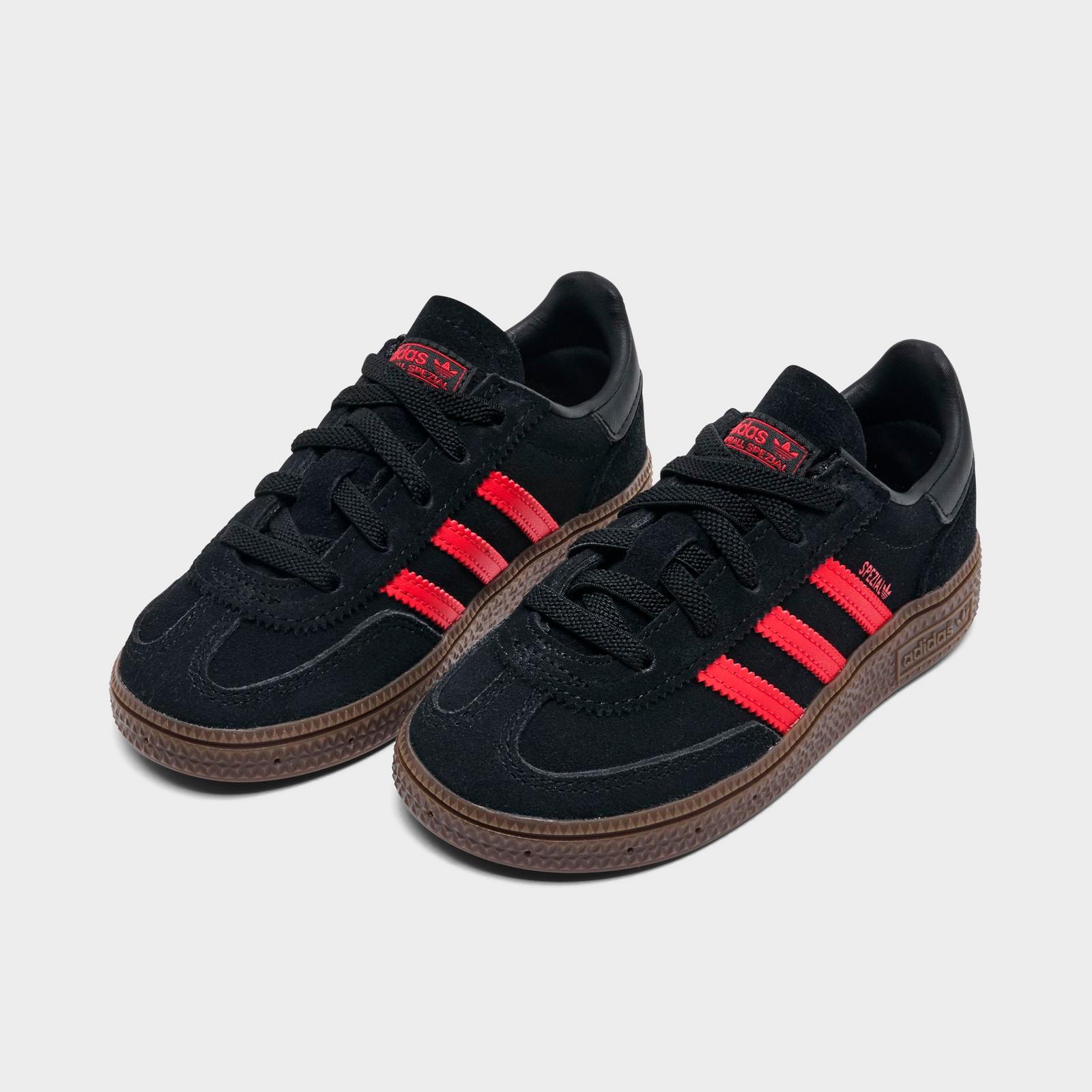 Kids' Toddler adidas Originals Handball Spezial Stretch Lace Casual Shoes - Core Black/Pure Ruby - view 2