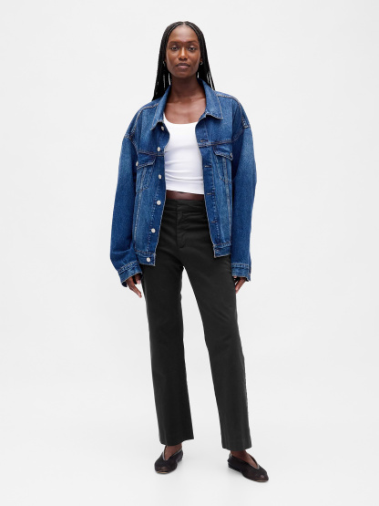 Mid Rise Khakis - Black