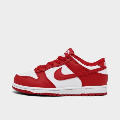 Little Kids' Nike Dunk Low Casual Shoes - White/University Red