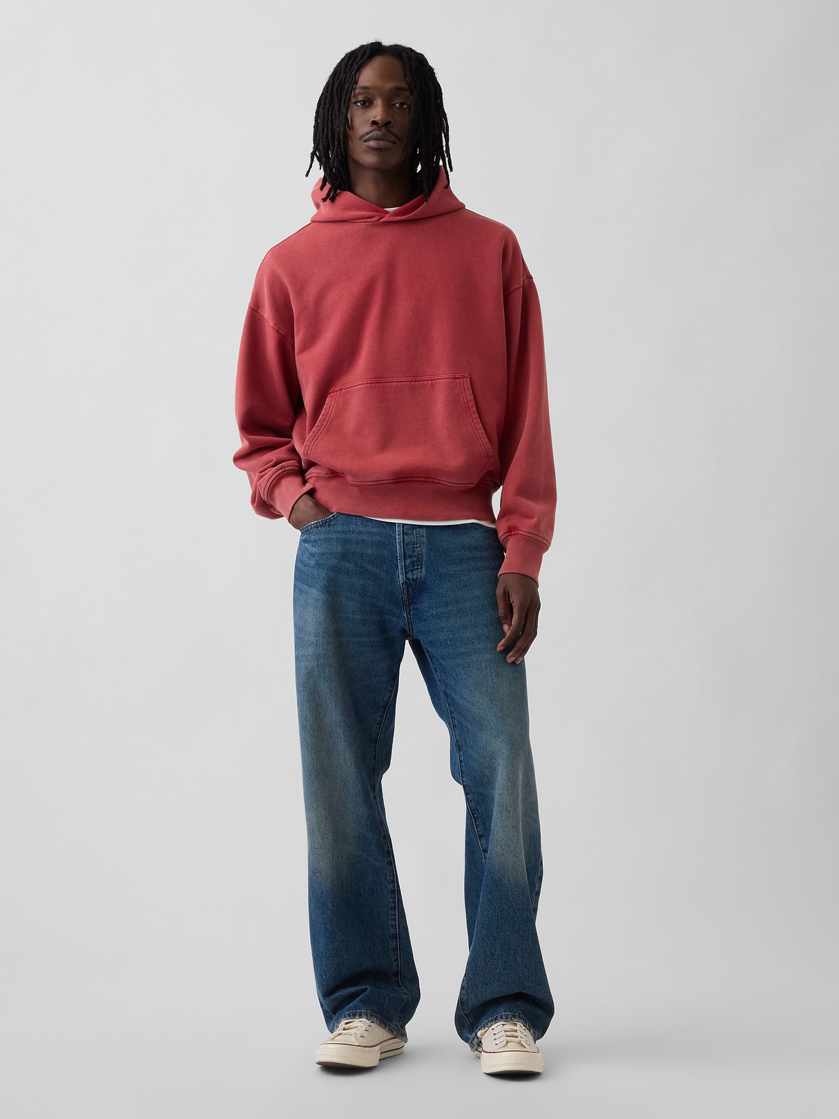 Adult Heavyweight Oversized Hoodie - BARN RED