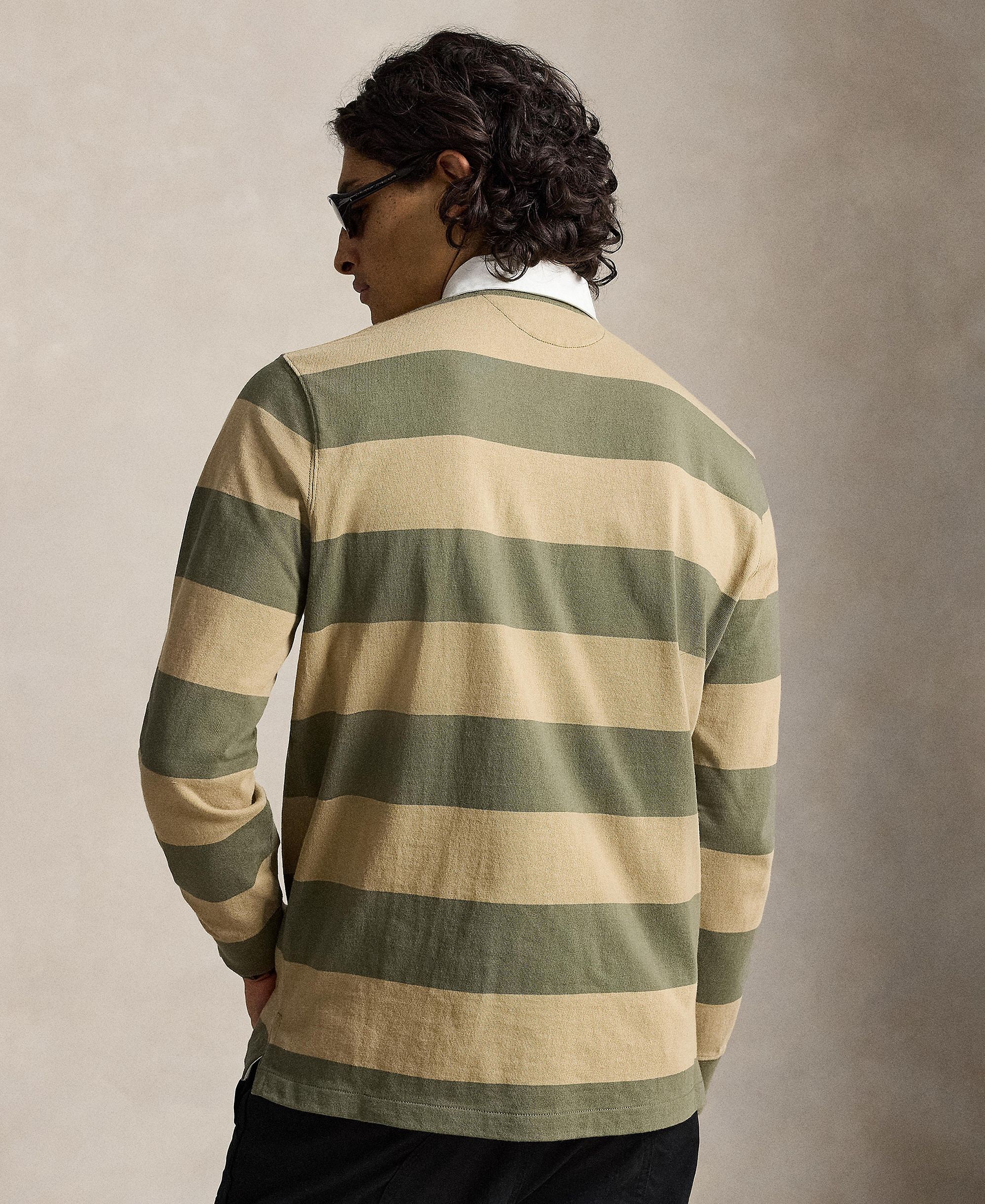 Polo Ralph Lauren Men's Iconic Rugby Classic-Fit Polo Shirt - Trophy Cream/Choclate Brown