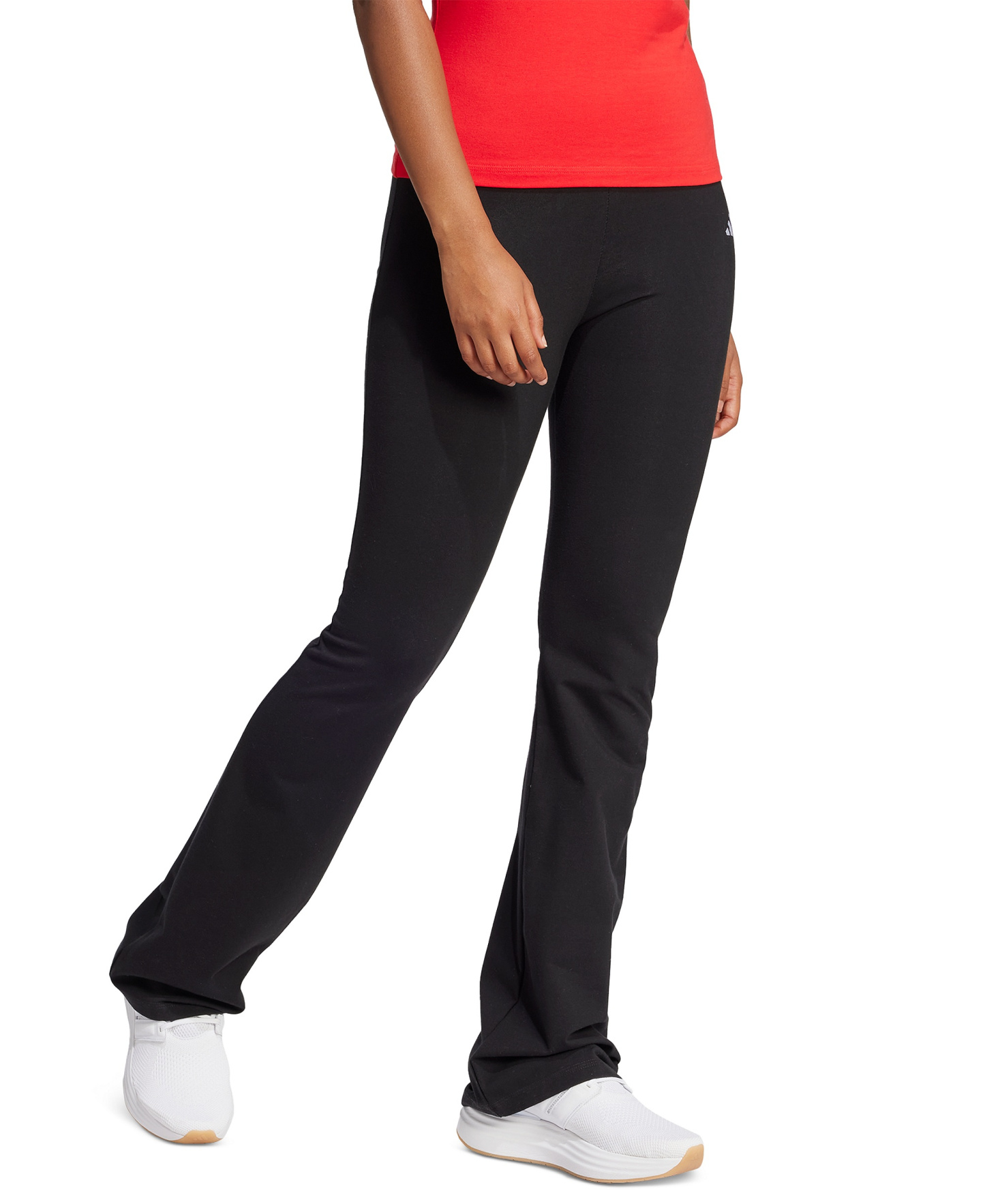 adidas Women's Essentials Small Logo Flared Leggings - Black/White