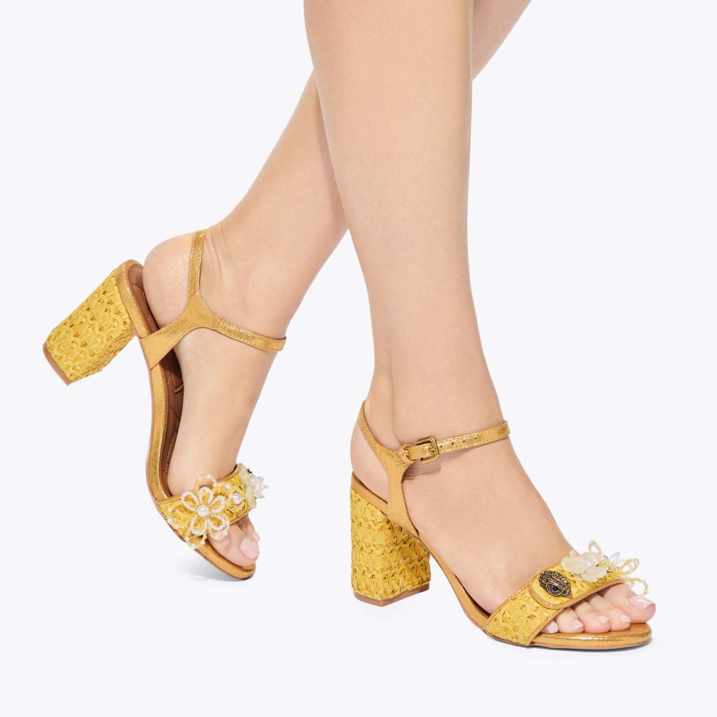 Kurt Geiger London Kensington Langley Raffia Heel - Yellow - view 2