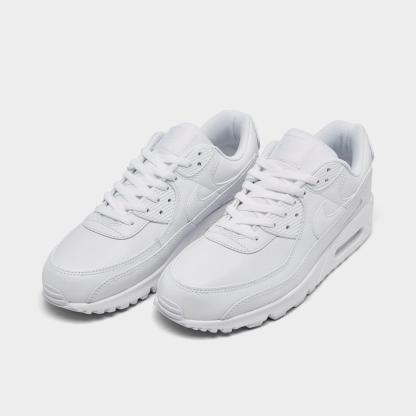 Men's Nithtke Air Max 90 Leather Casual Shoes - White/White - Both shoes facing left
