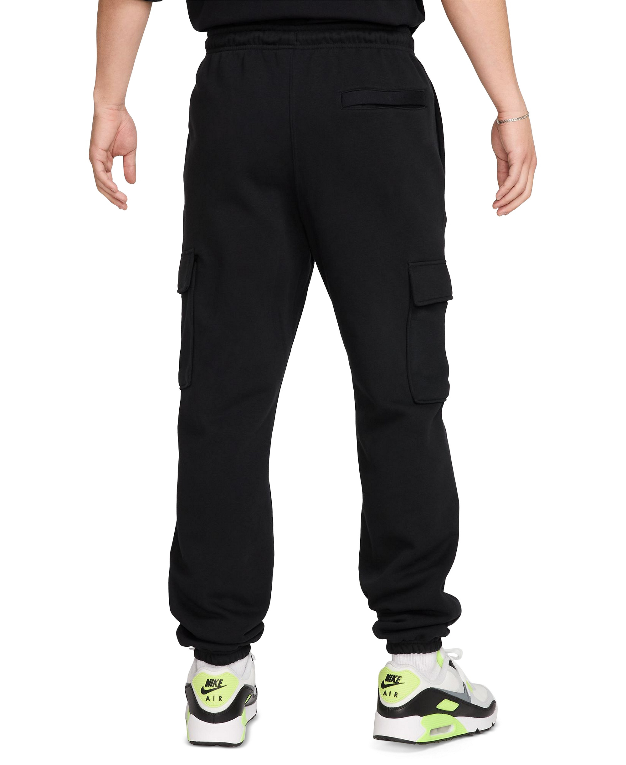 Nike Men's Club Fleece Cargo Regular-Fit Pants - Black/White