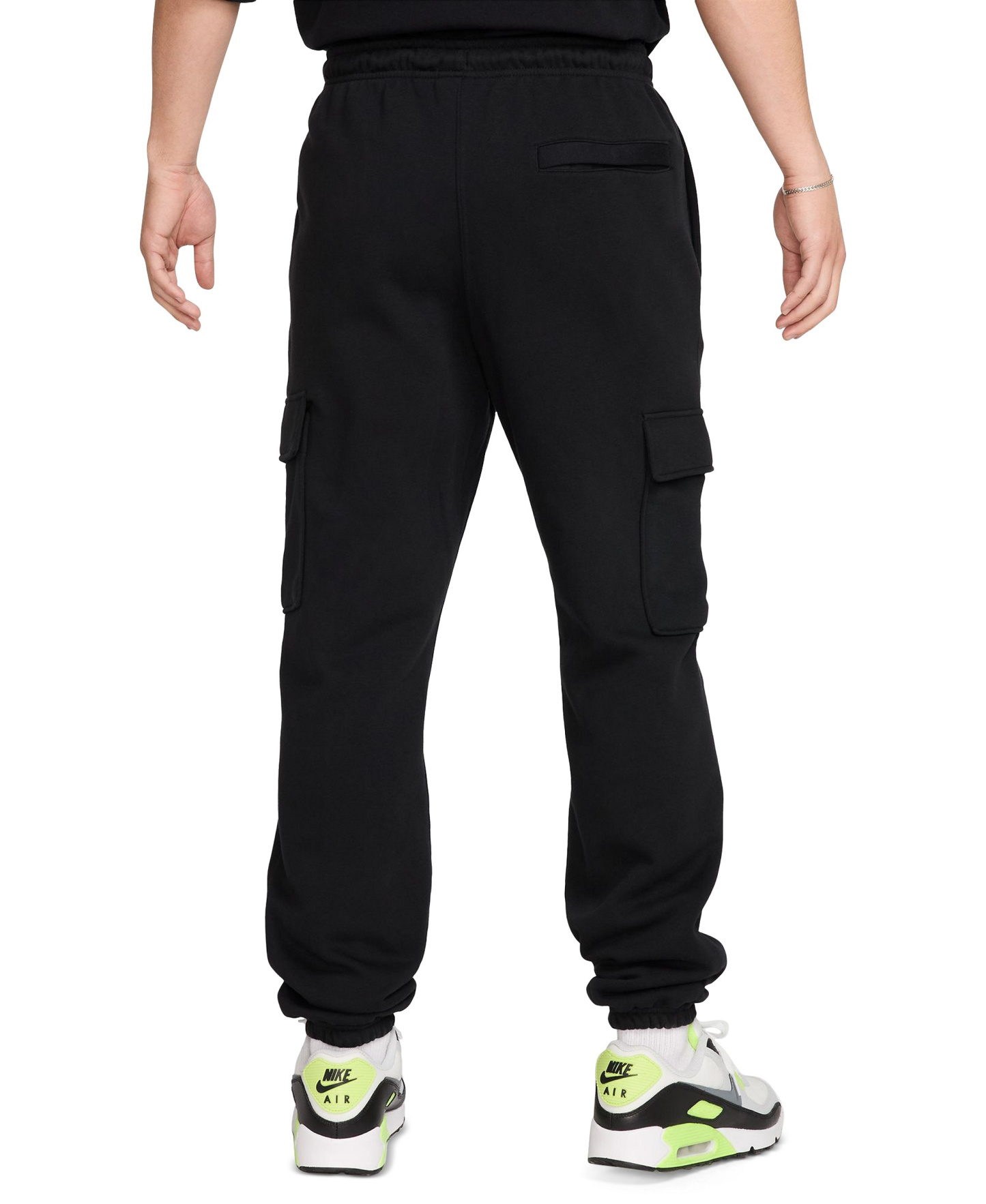 Nike Men's Club Fleece Cargo Regular-Fit Pants - Black/White