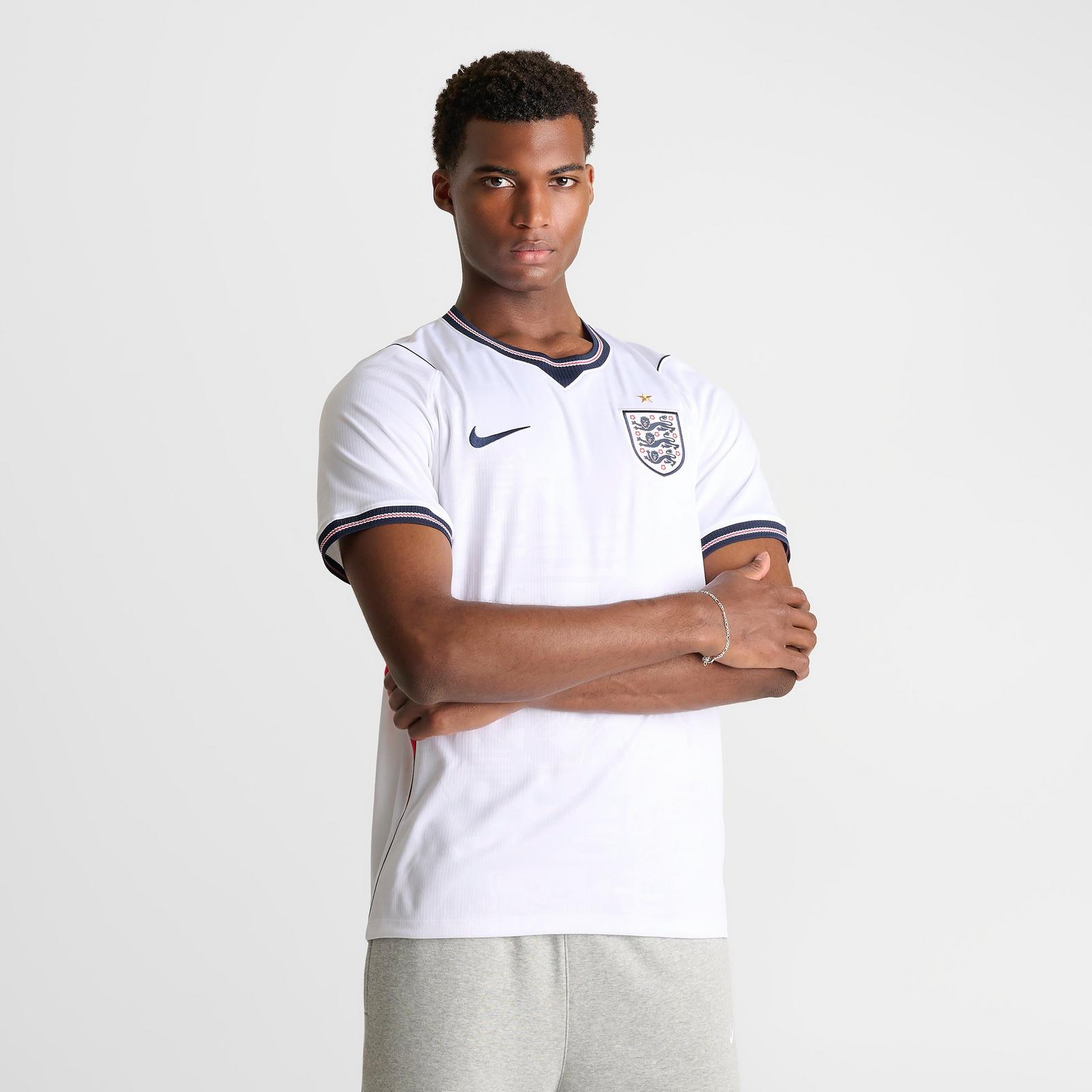 Men's Nike England 2026 Stadium Home Dri-FIT Replica Soccer Jersey - White/Speed Red/Obsidian