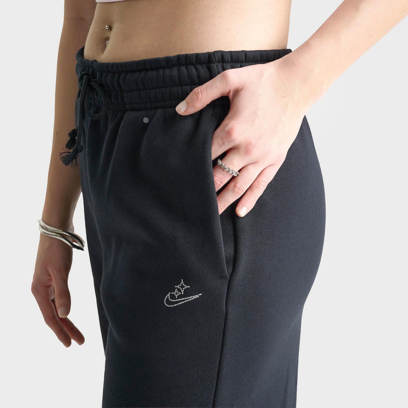 Women's Nike Sportswear Phoenix Fleece Goddess High-Waisted Wide-Leg Pants - Black