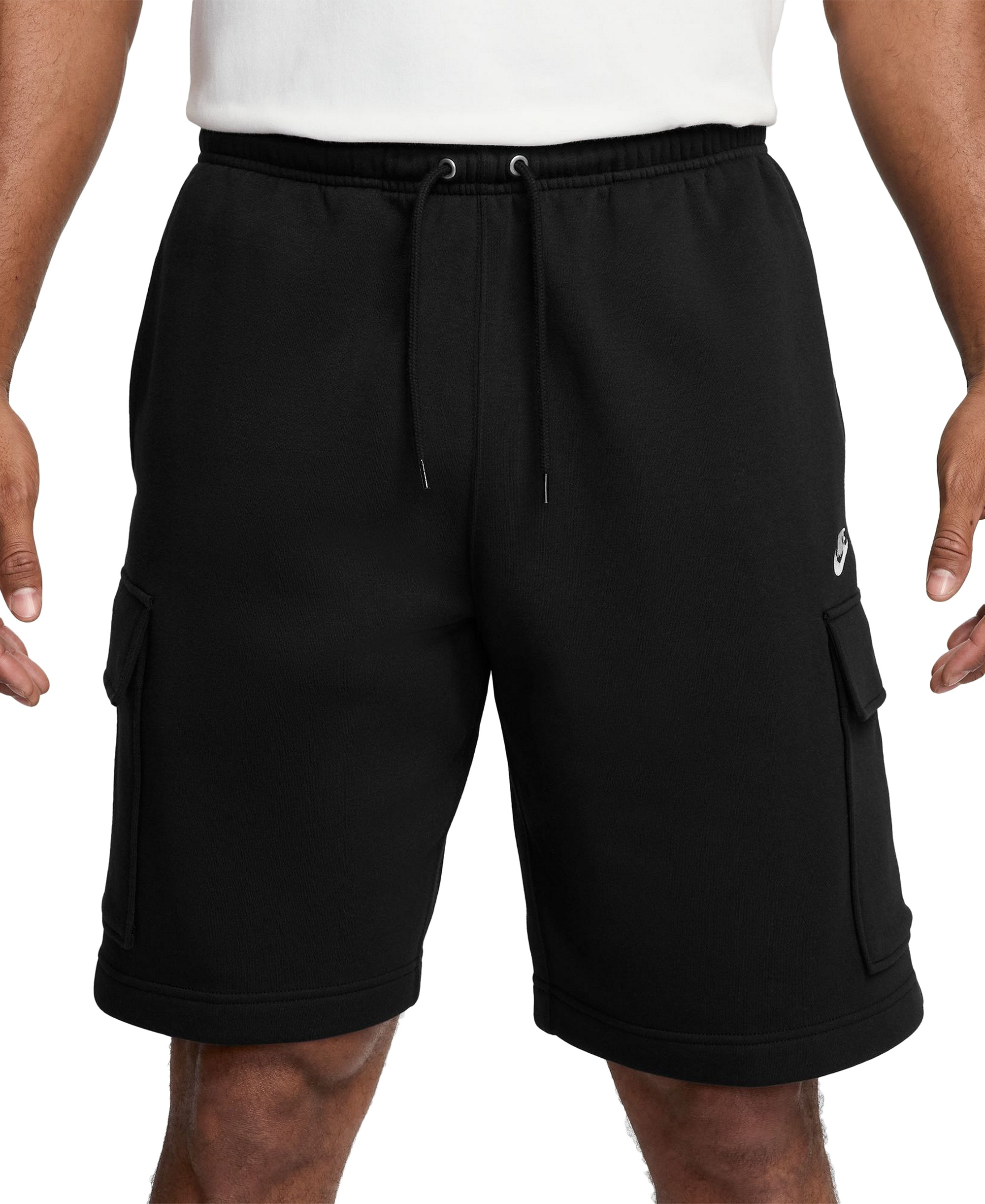 Nike Club Men's Fleece Cargo Shorts - Black/White