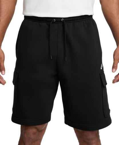 Nike Club Men's Fleece Cargo Shorts - Black/White