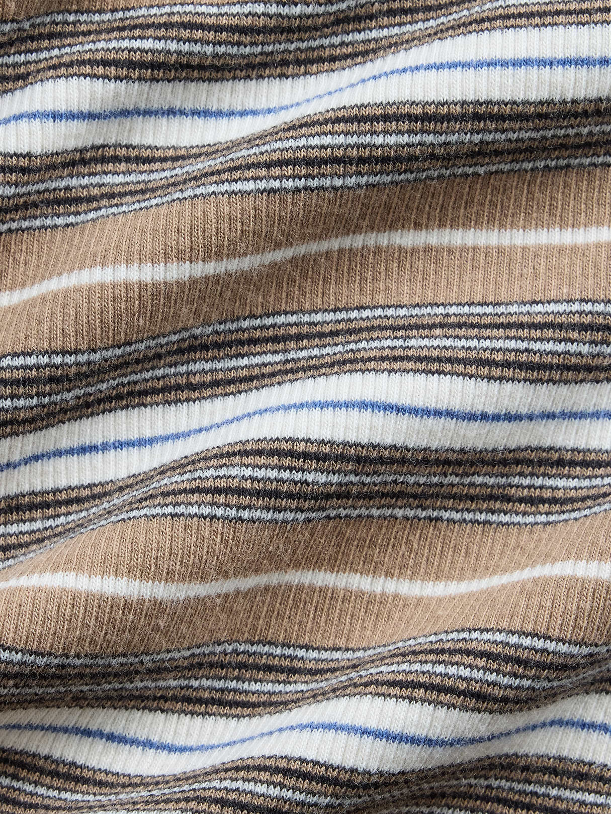 Modern Rib T-Shirt - Khaki tan stripe