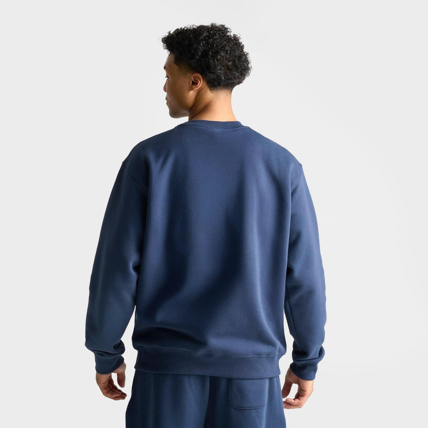 Men's New Balance Athletics Chenille Fleece Crewneck Sweatshirt - NB Blue/Teal/White - view 4