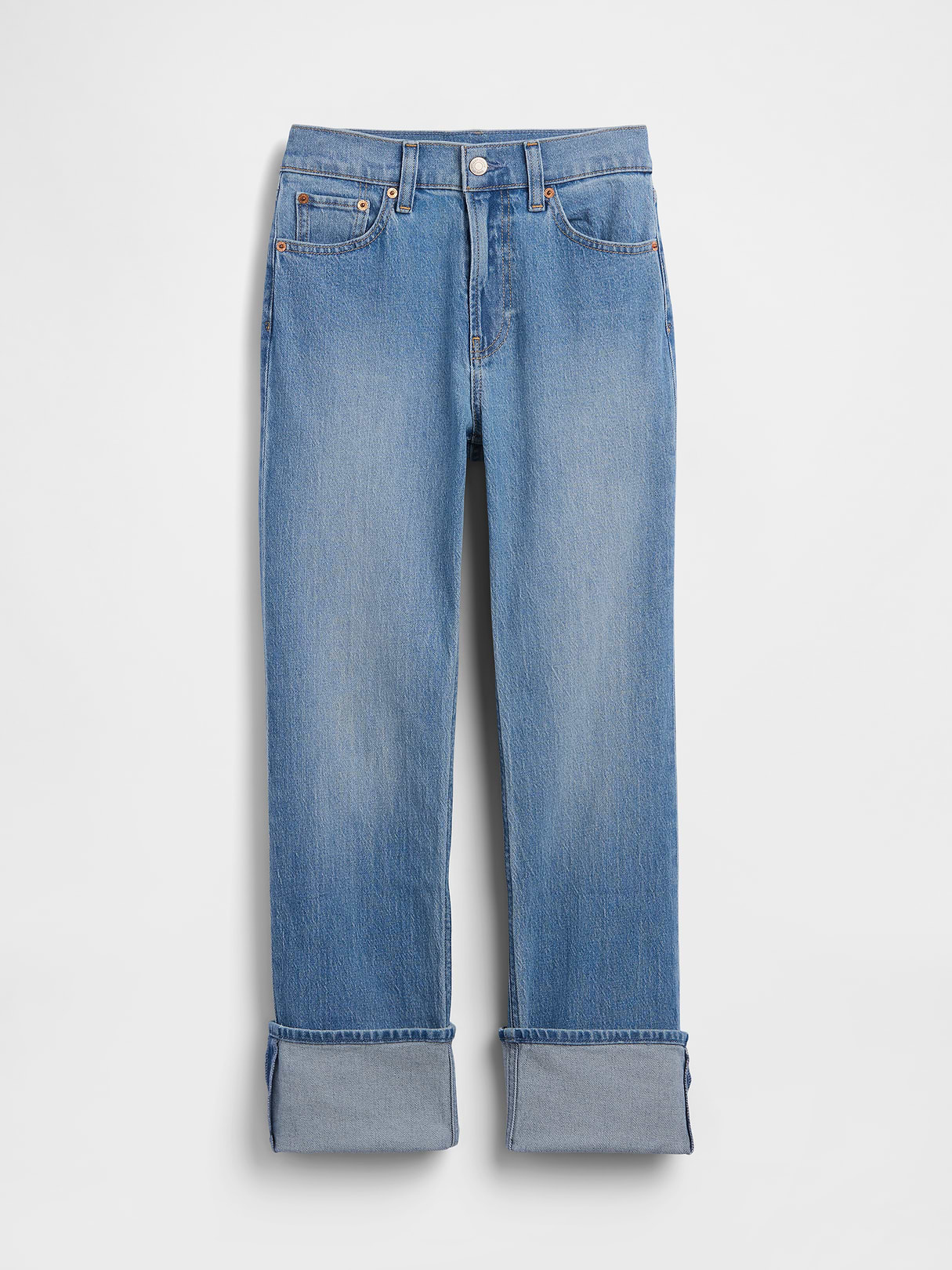 High Rise ’90s Slim Straight Crop Jeans - Medium wash