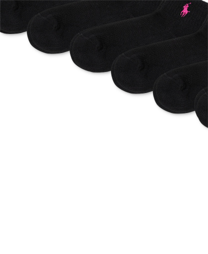 Polo Ralph Lauren Women's 6-Pk. Cushion Quarter Socks - Black assortment