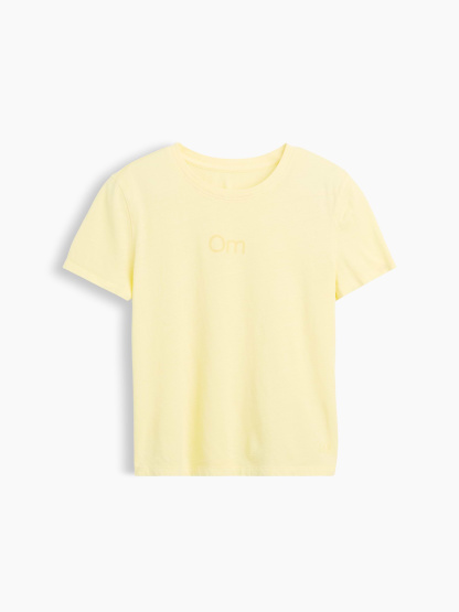 100% Cotton Authentic Shrunken T-Shirt - Om yellow