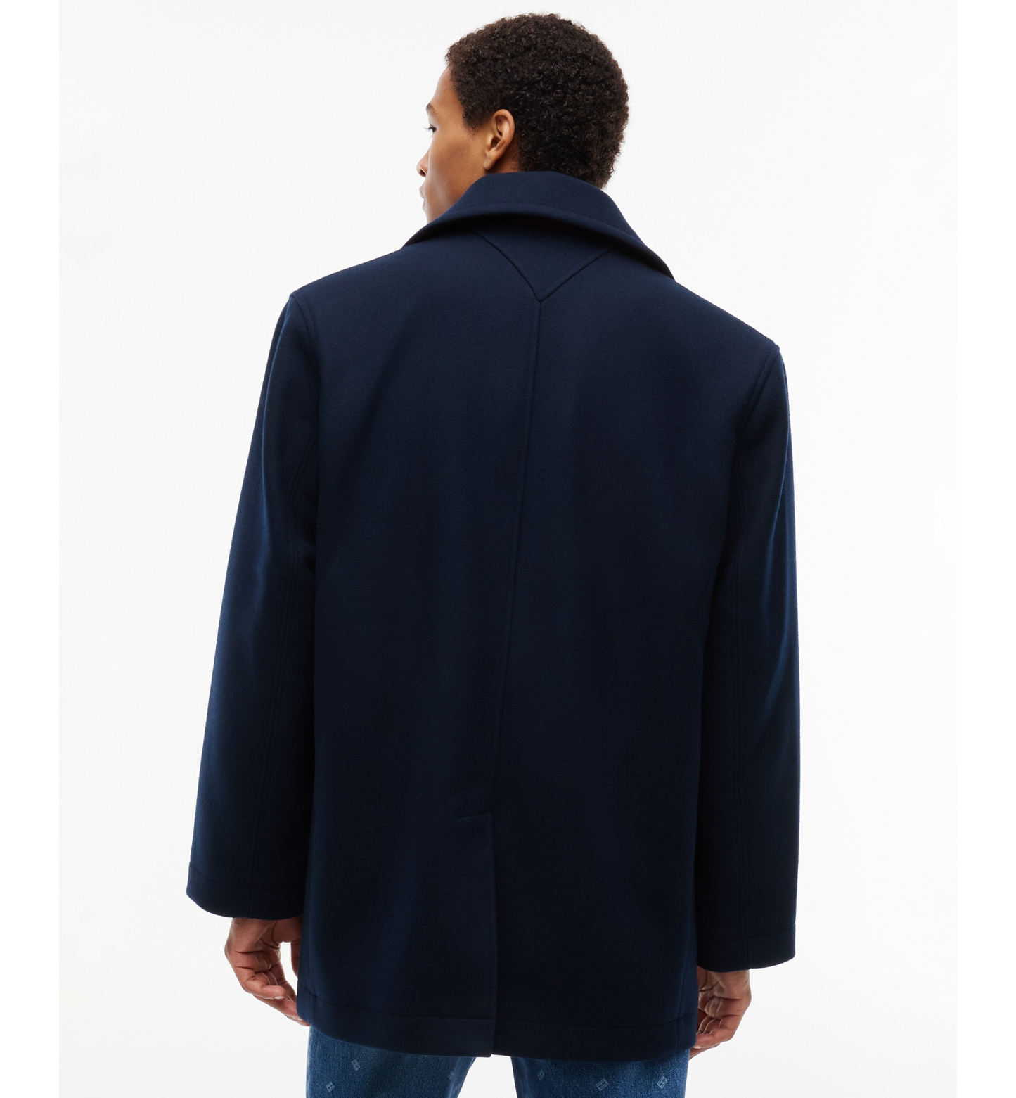 Tommy Hilfiger Men's American Icons Classic Patchwork-Lined Wool Peacoat, Macy’s Exclusive - Dark Blue
