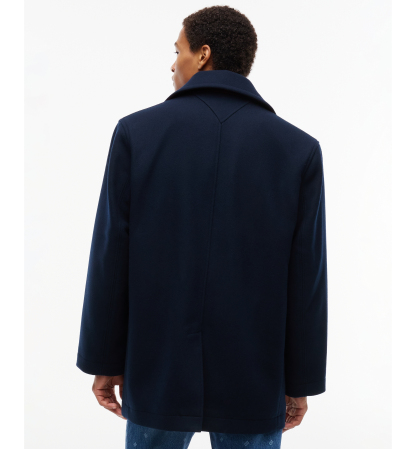 Tommy Hilfiger Men's American Icons Classic Patchwork-Lined Wool Peacoat, Macy’s Exclusive - Dark Blue