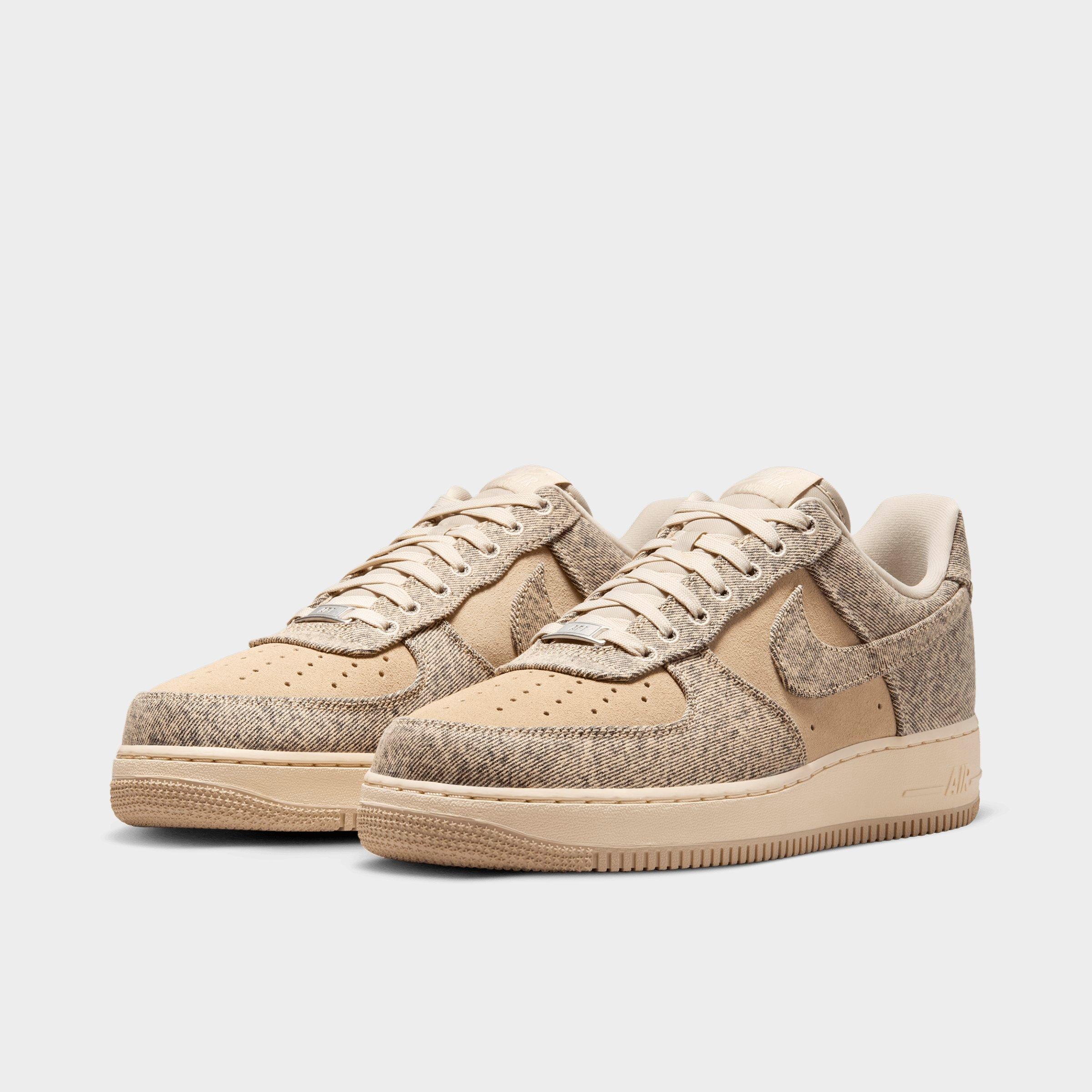 Men's Nithtke Air Force 1 '07 LV8 Casual Shoes - Part 1 - Desert Khaki/Light Khaki/Metallic Silver/Desert Khaki - Both shoes facing left