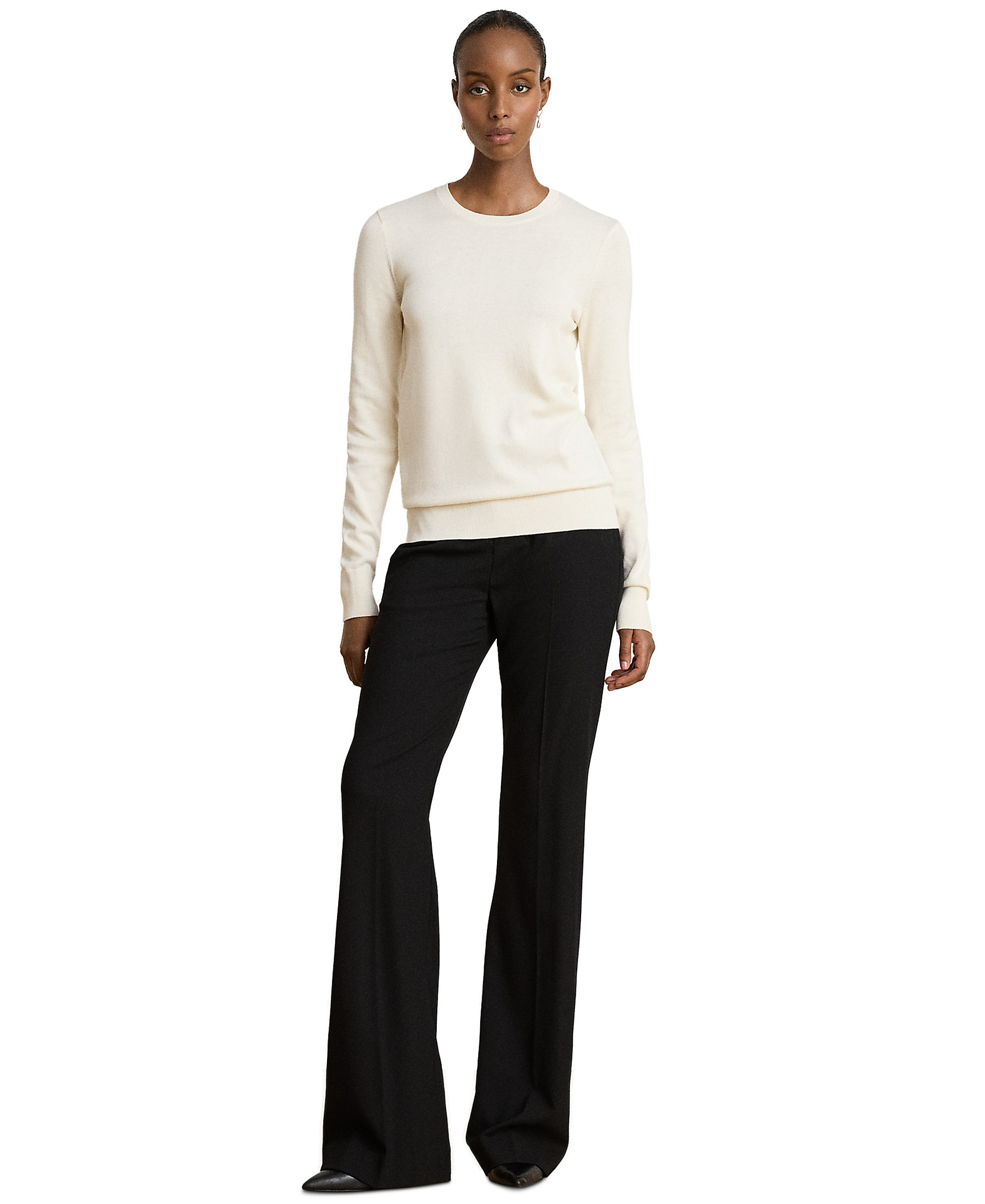 Lauren Ralph Lauren Women's Long-Sleeve Crewneck Sweater - Mascarpone Cream