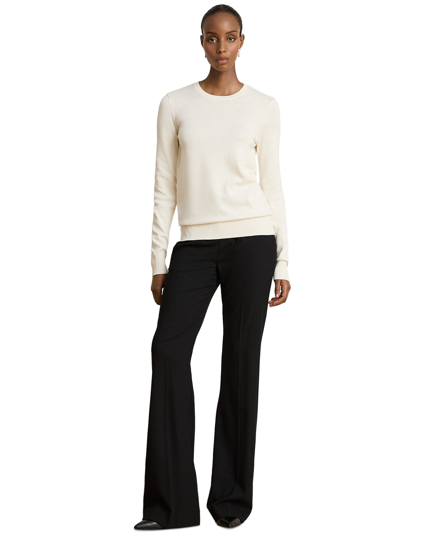 Lauren Ralph Lauren Women's Long-Sleeve Crewneck Sweater - Mascarpone Cream