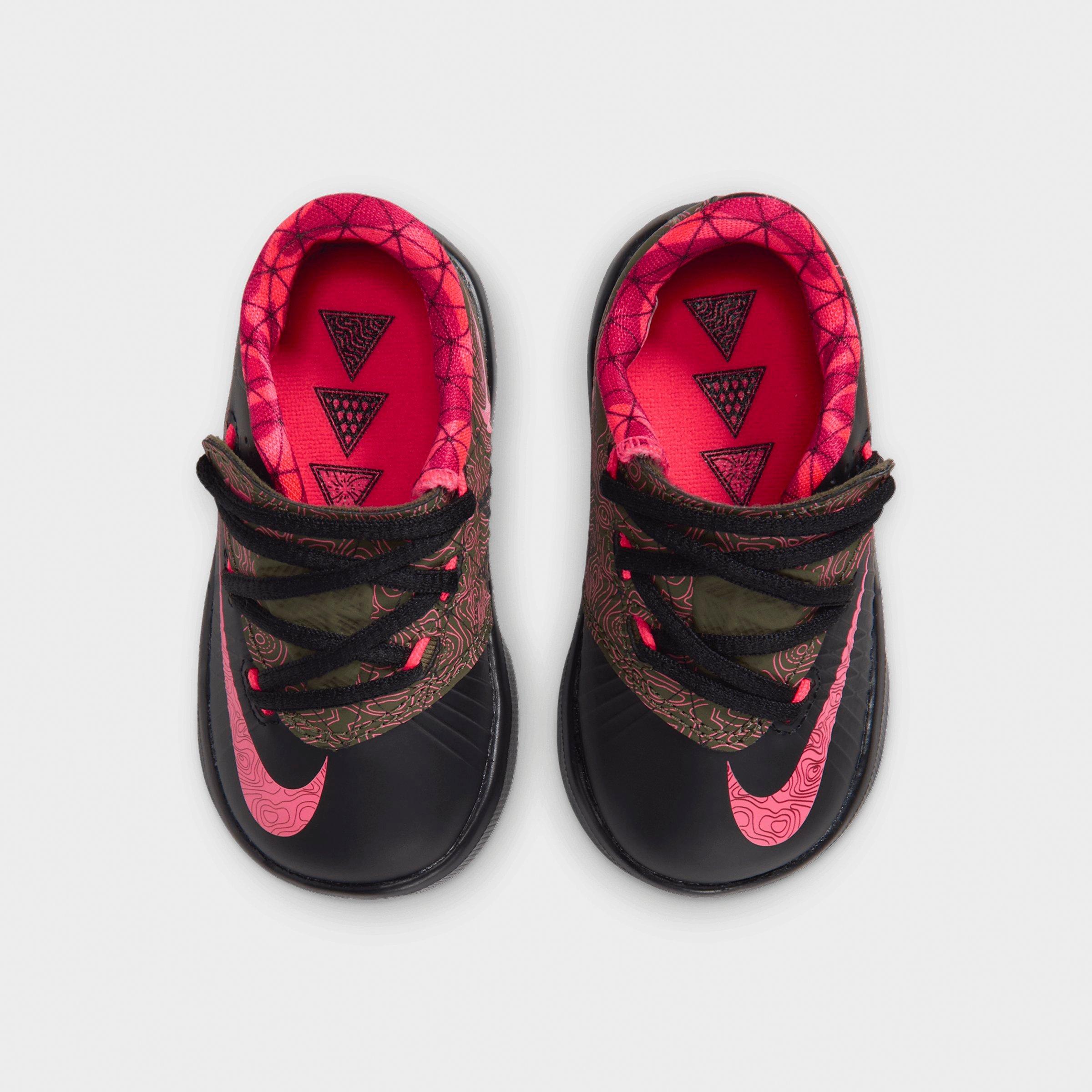 Kids' Toddler Nithtke KD 6 Basketball Shoes - Black/Atomic Red/Medium Olive/Noble Red - Top view