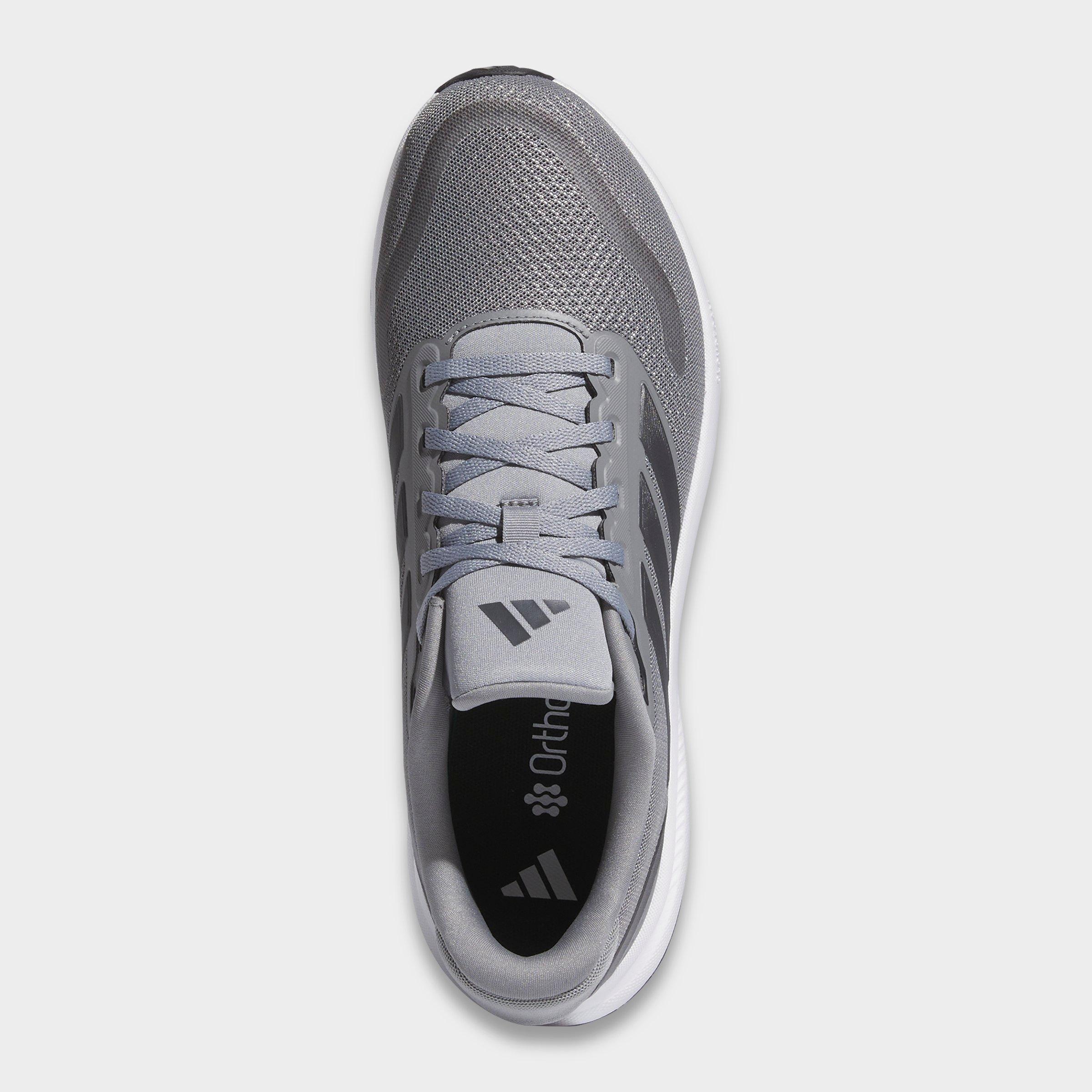 Men's adidas Runfalcon 5 Running Shoes (Wide Width) - Grey/Carbon/Cloud White - Top view