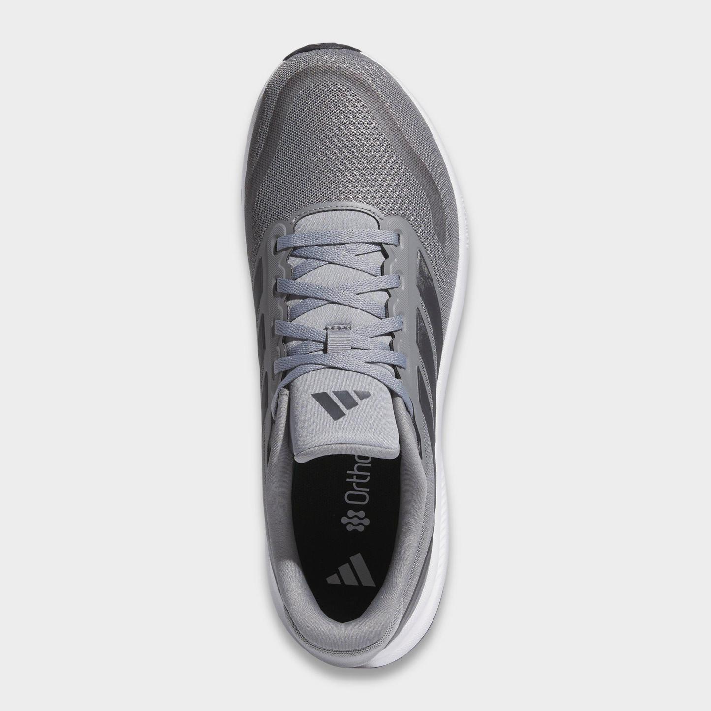 Men's adidas Runfalcon 5 Running Shoes (Wide Width) - Grey/Carbon/Cloud White - Top view