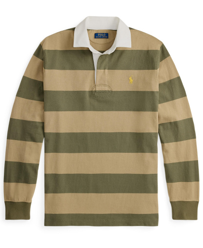 Polo Ralph Lauren Men's Iconic Rugby Classic-Fit Polo Shirt - Trophy Cream/Choclate Brown