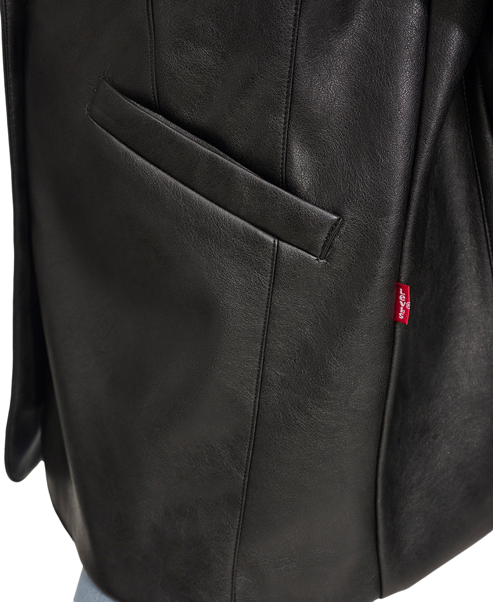 Levi's Women's Single-Breasted Faux-Leather Blazer - Black