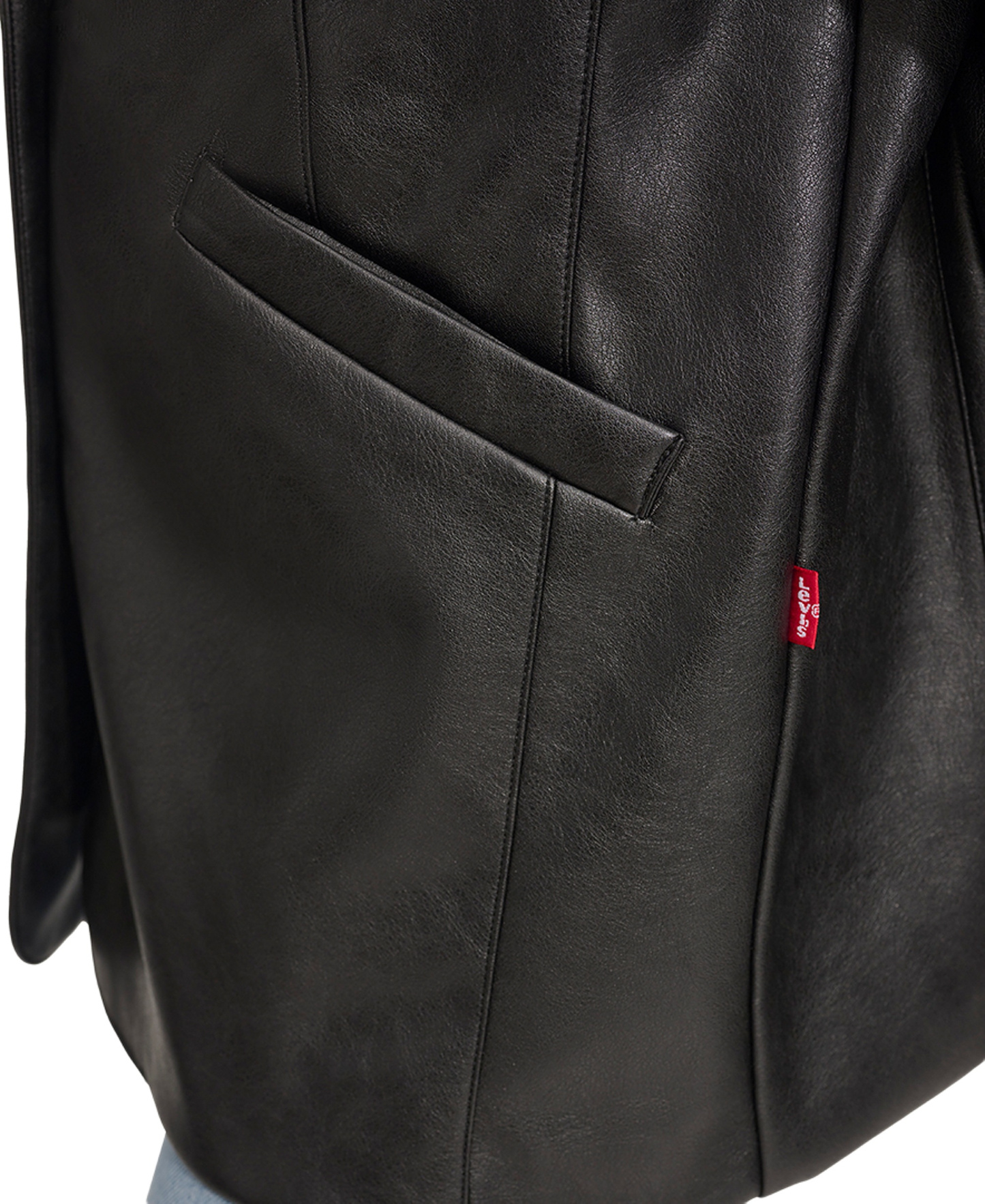 Levi's Women's Single-Breasted Faux-Leather Blazer - Black