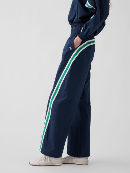 Gap × Malbon Textured Poplin Barrel Track Pants - Vintage navy