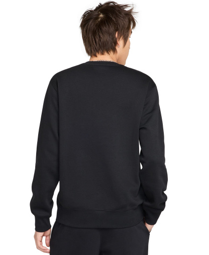 Nike Men's Club Fleece Crewneck Logo Sweatshirt - Black/White