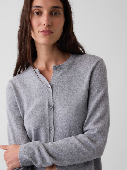 CashSoft Crop Cardigan - Heather grey