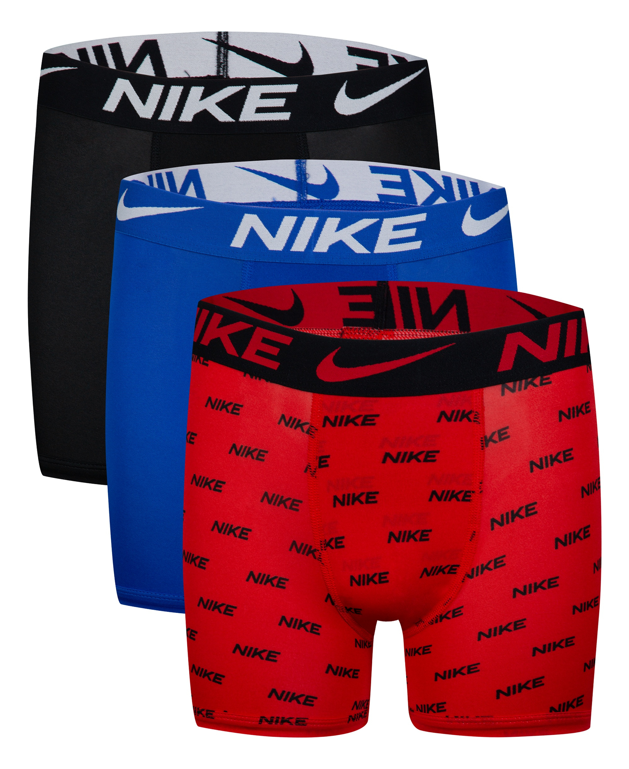 Nike Boys' 8-20 Essential Dri-FIT Boxer Briefs, 3-Pack - University Red/Black/Blue